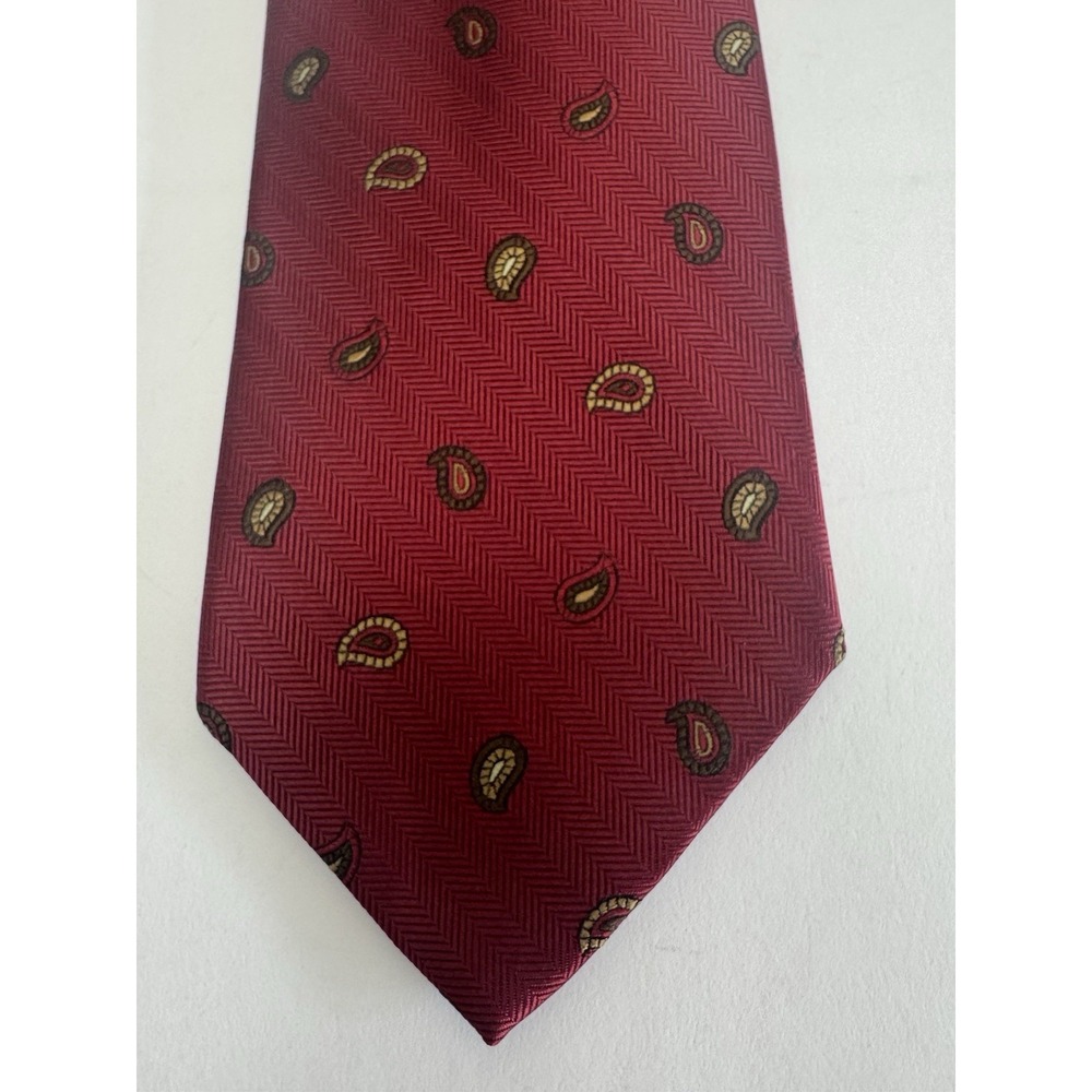 NWT Brooks Brothers Deep Red Woven Paisley Silk Tie Italian‎ Fabric